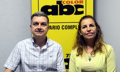 Presidente de la Unione Siciliana del Paraguay, Juan Gorostiaga, y Marta Ochipinti, vicepresidenta.