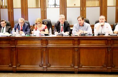 Adrián Salas, Cristian Kriskovich, Gladys Bareiro, Enrique Bacchetta, Eusebio Alvarenga, Fernando Silva Facetti, miembros del JEM. Ramón Romero Roa y Antonio Fretes son también miembros.