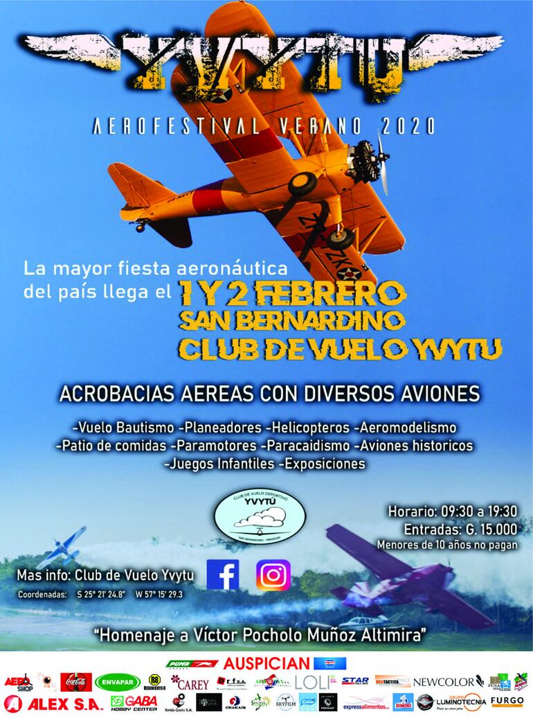 Actividad de acrobacias aéreas que se realizará a inicio de Febrero.