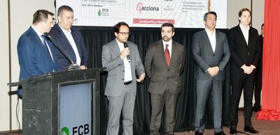 Erasmo Carlos Battistella, el presidente de ECB Group; Marco de Carvalho, CEO de Barclays en Brasil; Enrique Vivot, de UBS (izq. a der).