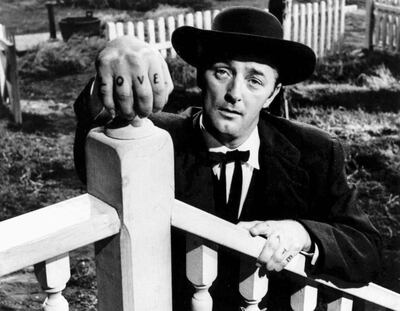 Robert Mitchum en la versión original de "La noche del cazador", estrenada en 1955.