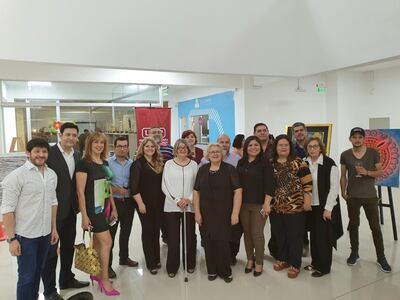 Miembros de la nueva Asociación Lambareña de Artistas Visuales (ALAVI).