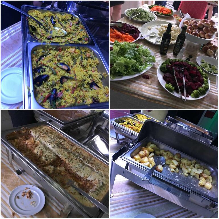 Algunas de las comidas del bufé. 