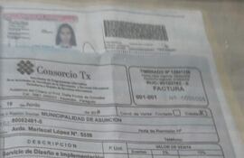 Factura del primer pago que pretende el Consorcio TX.