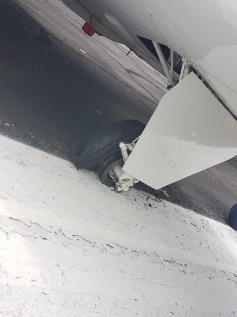 Un problema en la rueda ocasión el percance que no pasó a mayores.