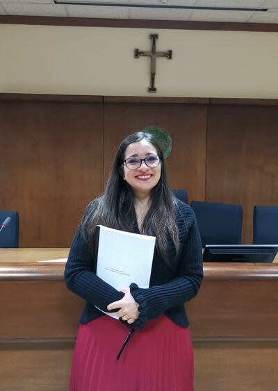 Mariela Gauto, primera paraguaya doctora en Derecho Canónico.
