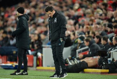 Marco Silva durante el partido ante el Liverpool.