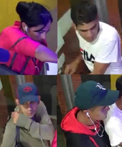 Los rostros de los supuestos “hackers” de los cajeros, quienes fueron captados en flagrancia por el circuito cerrado.