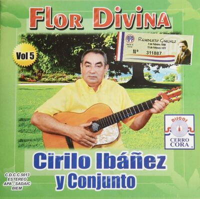 Portada del disco “Flor Divina”, presentado por Cirilo Ibáñez, junto con varios invitados.