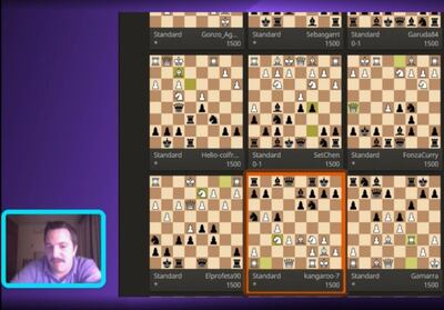 Imagen con el GM Axel Bachmann en acción durante el torneo.