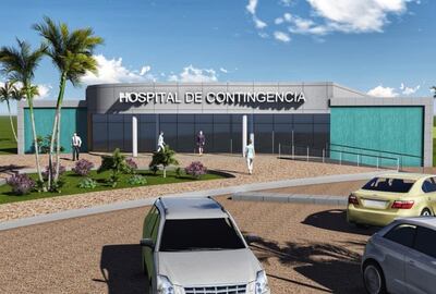 Maqueta del  hospital de contingencia en Hernandarias. El centro asistencial tendrá una capacidad de ochenta camas.
