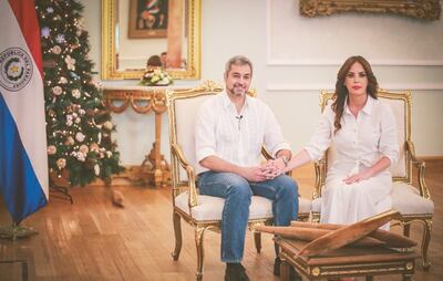 El presidente Mario Abdo Benítez y la primera dama Silvana López Moreira Bo dieron ayer un mensaje de Navidad para la ciudadanía. Fue ayer Mburuvicha Róga.