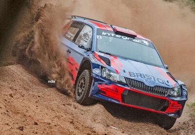 Diego Domínguez en las prácticas de ayer con el Skoda Fabia R5.