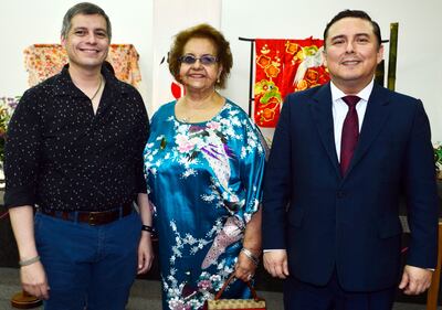 Víctor Beckelmann, Celia de Beckelmann y Luis Ceruti.
