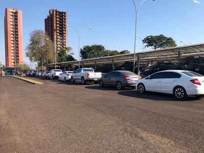 Vehículos incautados como parte del operativo "Miopía" en el Brasil.