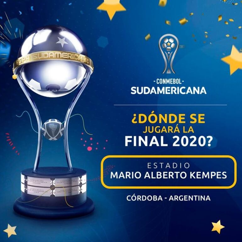 La final de la Sudamericana 2020 será en Córdoba.