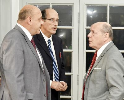 José Ignacio González Macchi, Gustavo Ocampos y Linneo Ynsfrán Saldívar, candidatos a ministro de la Corte Suprema.