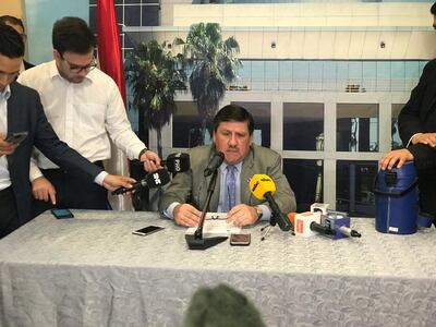El presidente de la Cámara de Senadores, Blas Llano, durante una entrevista que brindó a los medios de prensa este martes.