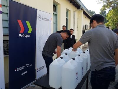 Alcohol donado por Petropar
