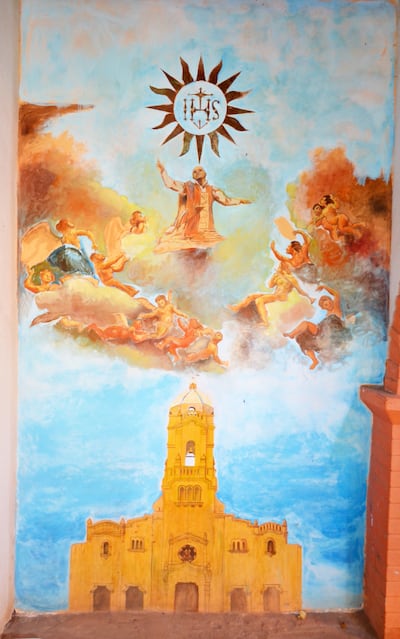 Imagen del mural de la Casa de Ejercicios Espirituales.