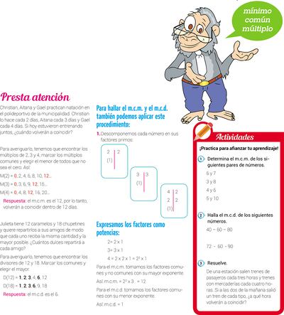 El mínimo común múltiplo y el máximo común divisor