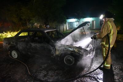 El vehículo incendiado esta madrugada.