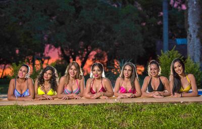 Las candidatas a la corona del Carnaval Gua’i 2020.