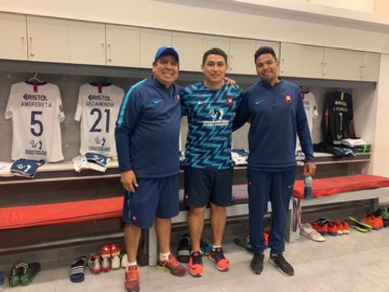 El vestuario de Cerro Porteño en la previa del partido de Copa Libertadores contra San Lorenzo de Almagro.