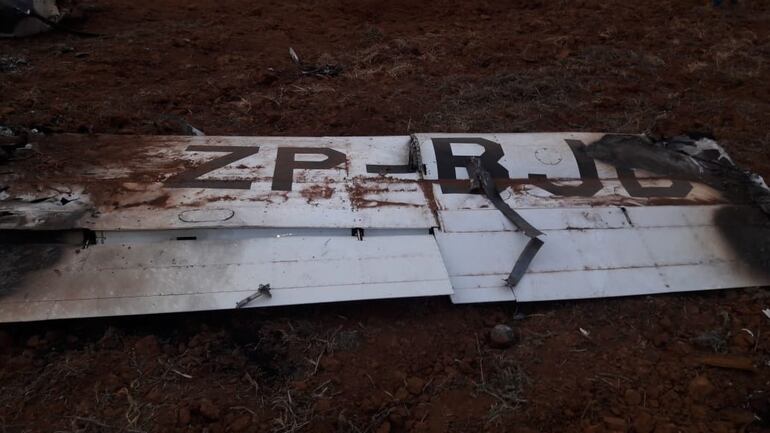 Parte de la aeronave siniestrada.