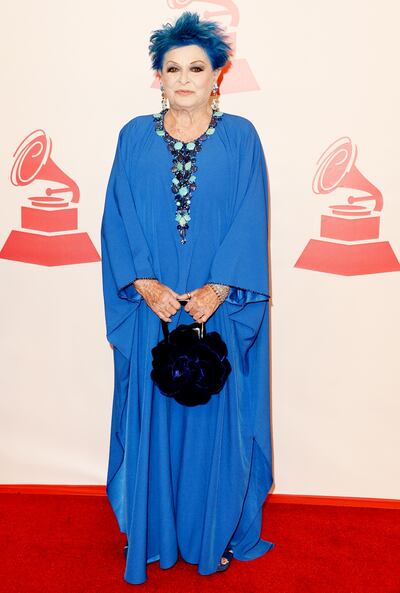 Lucía Bosé, en una fotografía tomada en 2013 en los premios Grammy, acompañando a su hijo en un homenaje.