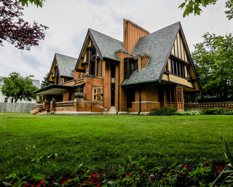 Vista de la residencia Moore-Dugal diseñada por el arquitecto norteamericano Frank Lloyd Wright, construida en 1895 y remodelada en 1923 en Oak Park, Illinois.