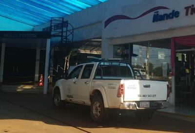 La gasolinera asaltada ayer en la ciudad de Minga Guazú.