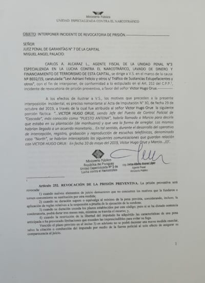 Pedido de liberación de policía imputado en caso North.