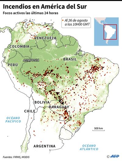 Incendios en América del Sur
