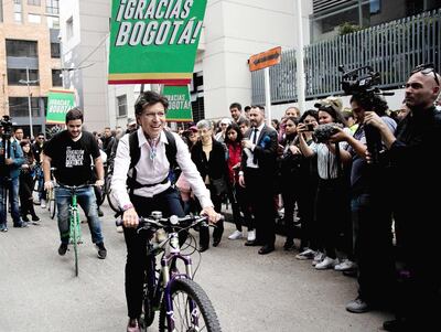 La virtual ganadora de las elecciones para alcalde de Bogotá, Claudia López, del partido Alianza Verde.