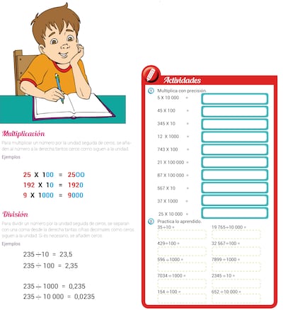 Multiplicación y división por la unidad seguida de ceros
