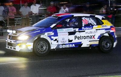 Miguel Zaldívar (h) y su copiloto Franco Pappalardo en su VW Polo GTI R5.