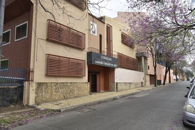 Fachada del colegio Sagrado Corazón de Jesús de Asunción, donde ocurrió el robo.