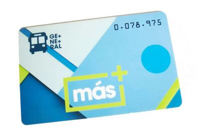 Tarjeta Más, una de las que servirá para el billetaje electrónico.