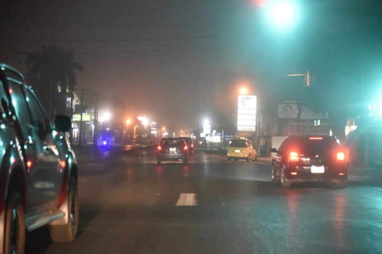 Neblina en Acceso Sur.