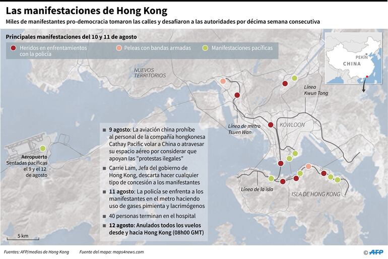 Las manifestaciones de Hong Kong.