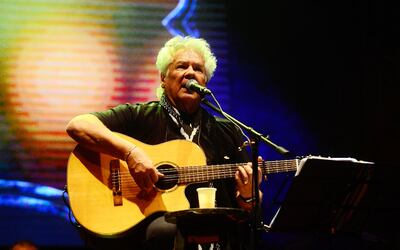 Víctor Heredia hizo un repaso de su carrera en el concierto que ofreció el sábado en el Gran Teatro del Banco Central.
