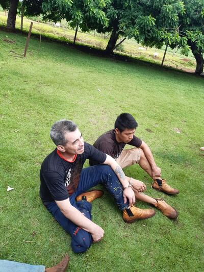 Del Rosario Gómez Armoa y Derlis Marqués González, detenidos hoy en Amambay.