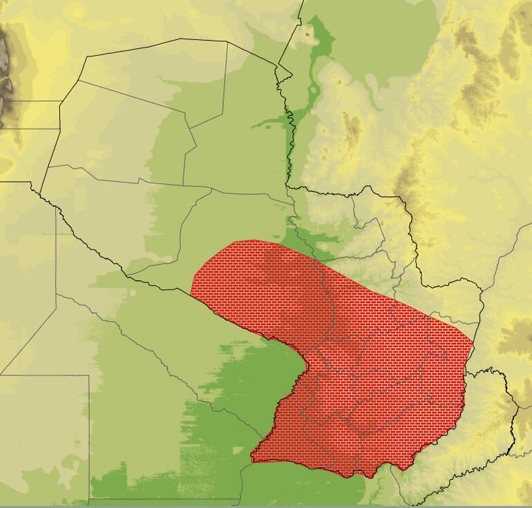 Zona de influencia del sistema de tormentas, según Meteorología.