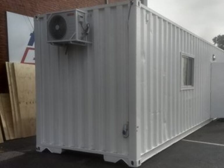 El VAR fue ubicado en un contenedor en el estacionamiento del Nuevo Gasómetro.