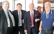 Los abogados Leonardo Garófalo, Rubén Ayala y los acusados Cosme Roa y Luis Barrientos, exdirectivos de APA, en tribunales.