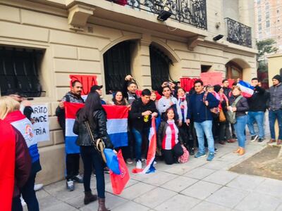 Ciudadanos paraguayos en Buenos Aires se manifestaban este jueves.