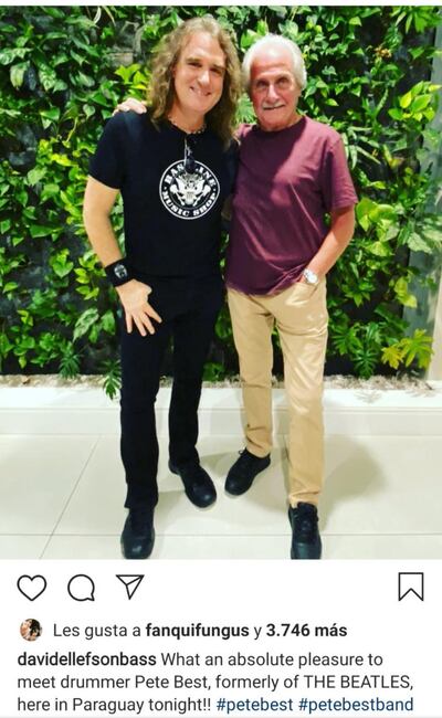 Captura de pantalla de la fotografía que Ellefson subió a su Instagram, donde expresa su felicidad por el encuentro.