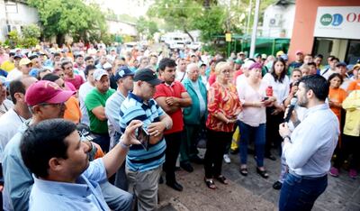 El jefe comunal Óscar Rodríguez felicitó a los obreros por su trabajo.