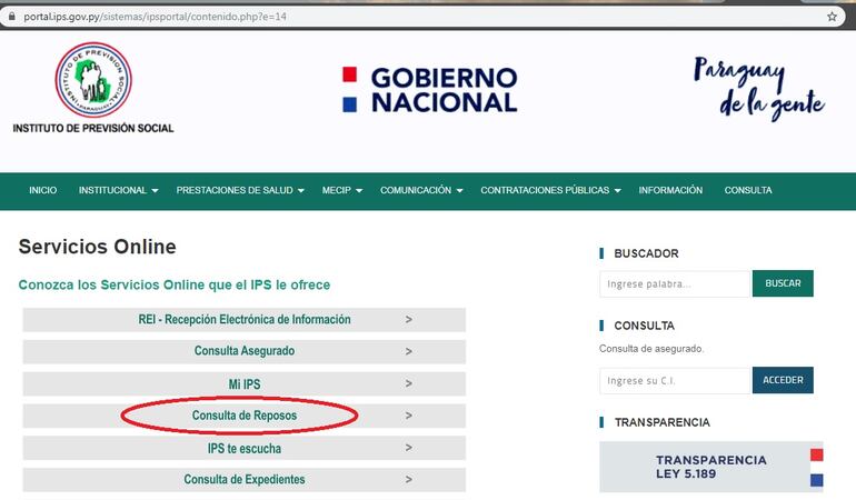 Consulta de reposos, paso dos, para saber si queda alguna suma pendiente de cobro.
